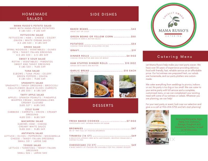 Mama Russo's Homemade Products - Ishpeming, MI menu_pic
