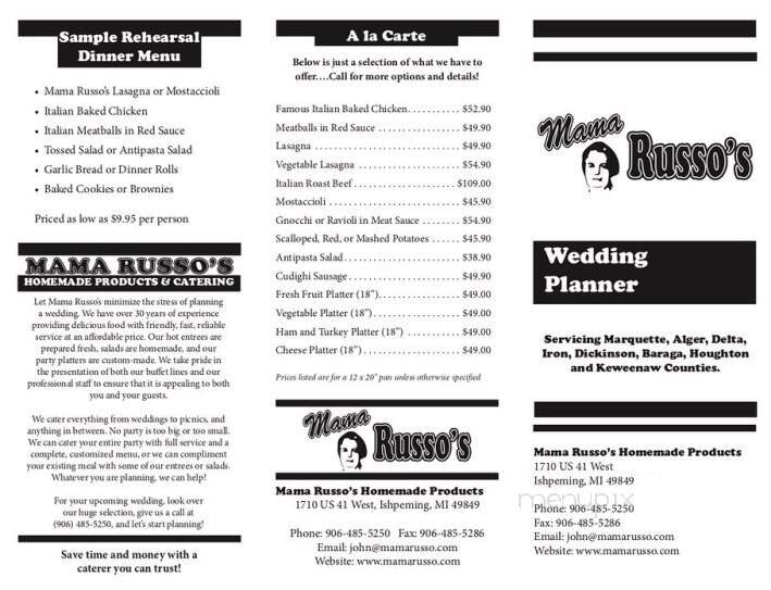 Mama Russo's Homemade Products - Ishpeming, MI menu_pic