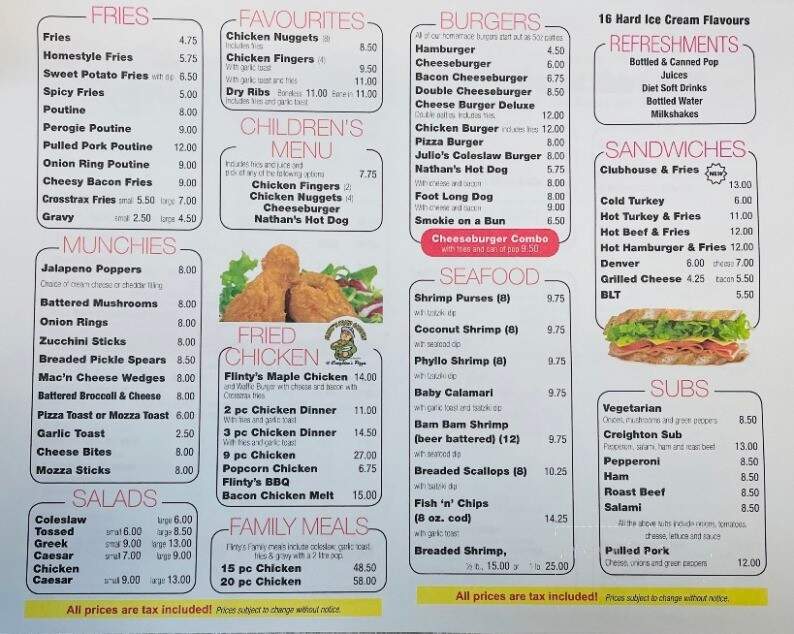 Creighton's Pizza - Creighton, SK menu_pic