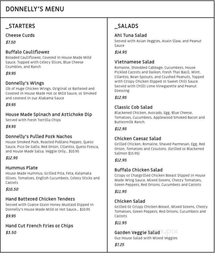 Donnelly's Shamrock Pub - Peoria, IL menu_pic