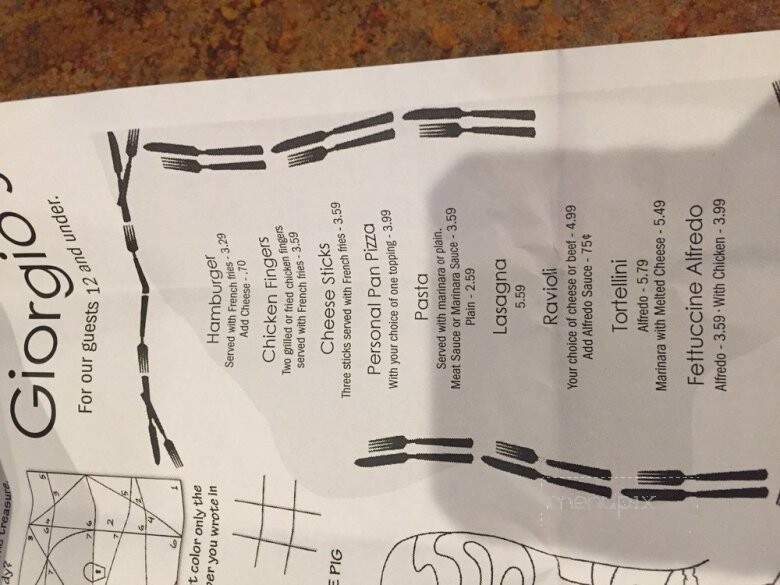Giorgio's Italian Restaurant - Cumming, GA menu_pic