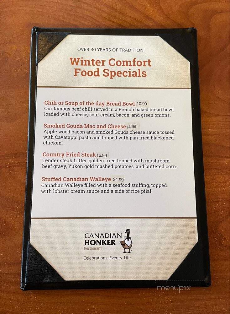 Canadian Honker Restaurant - Rochester, MN menu_pic