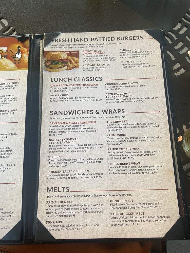Canadian Honker Restaurant - Rochester, MN menu_pic