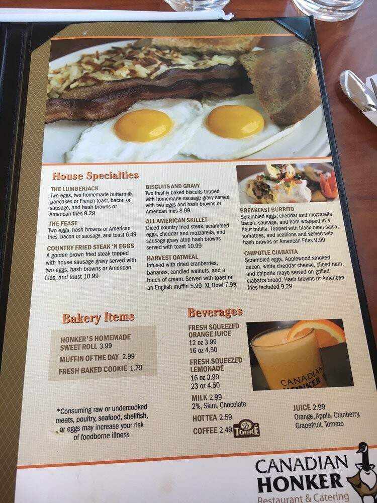 Canadian Honker Restaurant - Rochester, MN menu_pic