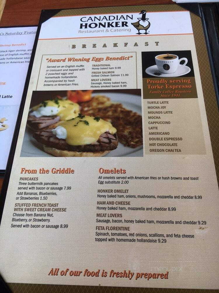 Canadian Honker Restaurant - Rochester, MN menu_pic