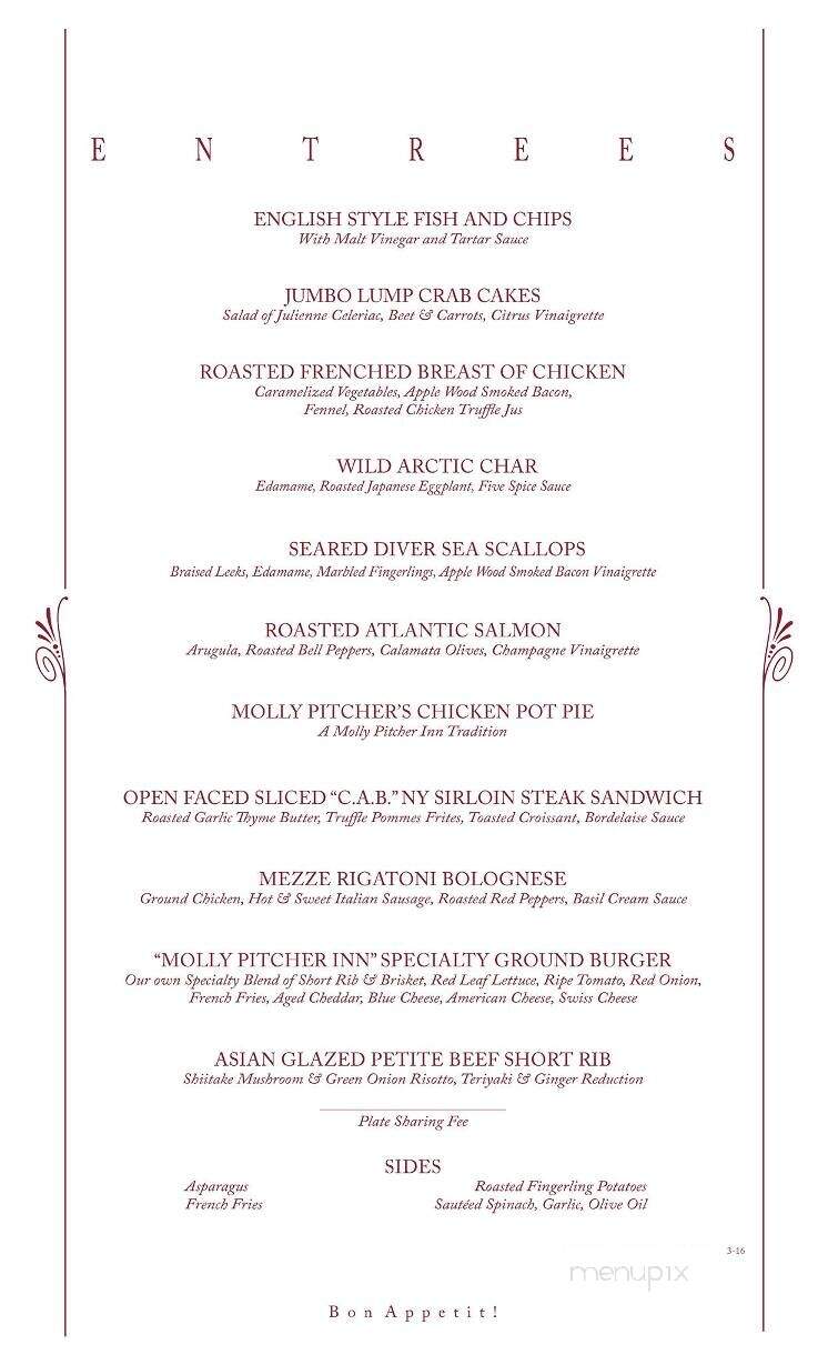 Molly Pitcher Inn - Red Bank, NJ menu_pic