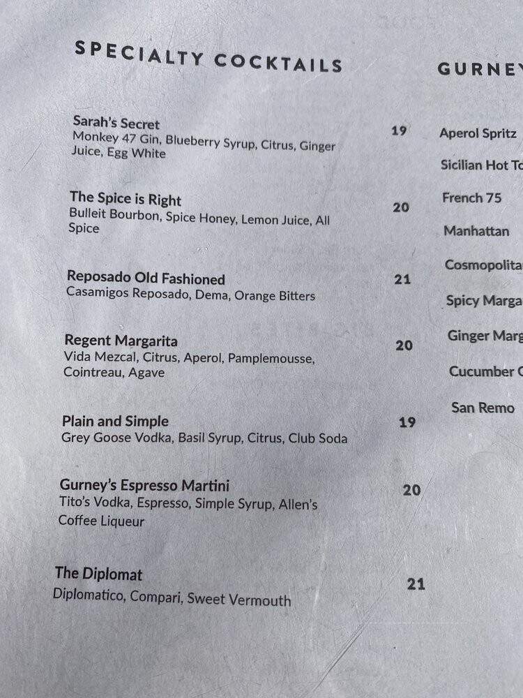 Gurney's Montauk Resort & Seawater Spa - Montauk, NY menu_pic