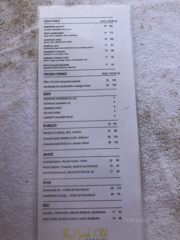 Gurney's Montauk Resort & Seawater Spa - Montauk, NY menu_pic