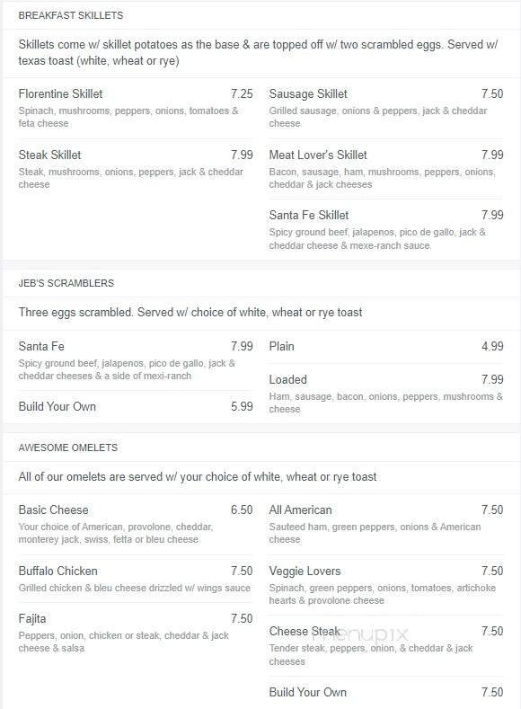 Jebs - Lowville, NY menu_pic