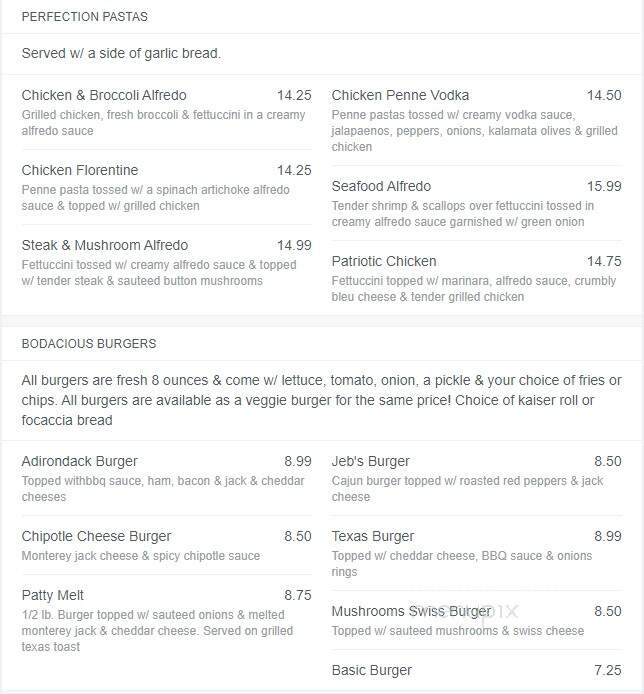 Jebs - Lowville, NY menu_pic
