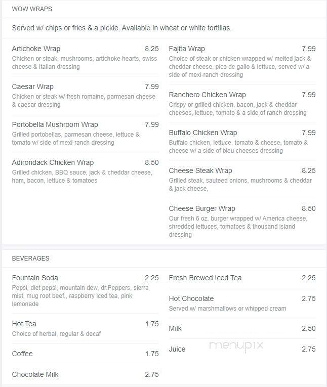 Jebs - Lowville, NY menu_pic
