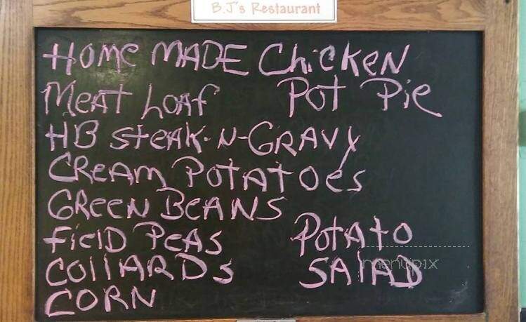 Bj's Restaurant - Polkton, NC menu_pic