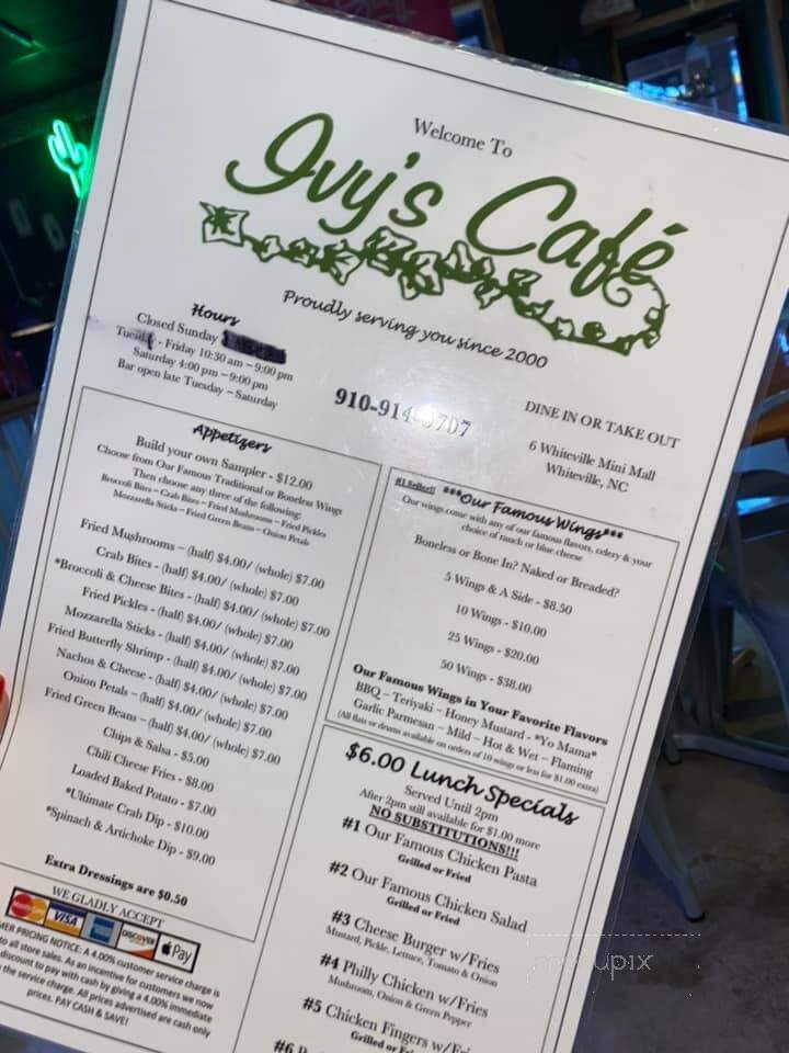 Ivy's Cafe - Whiteville, NC menu_pic