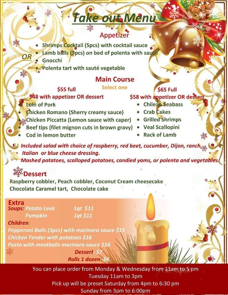Cliffords Restaurant - Evans City, PA menu_pic