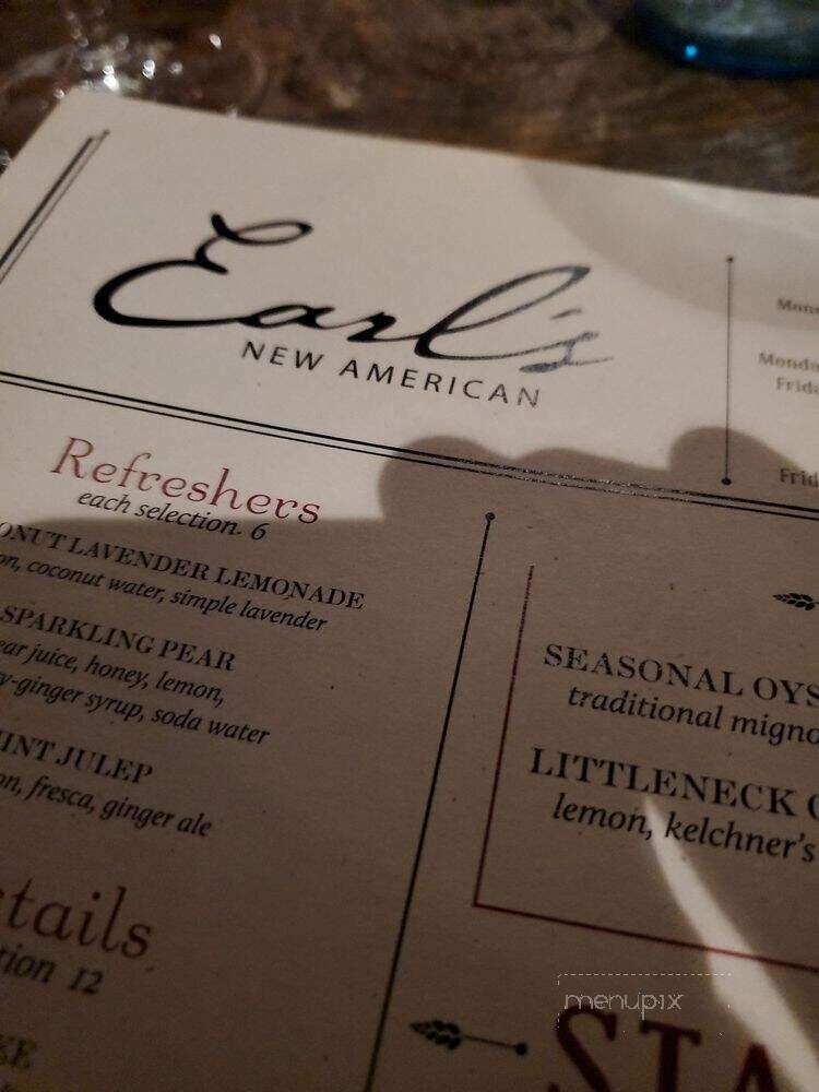 Earl's Restaurant - Lahaska, PA menu_pic