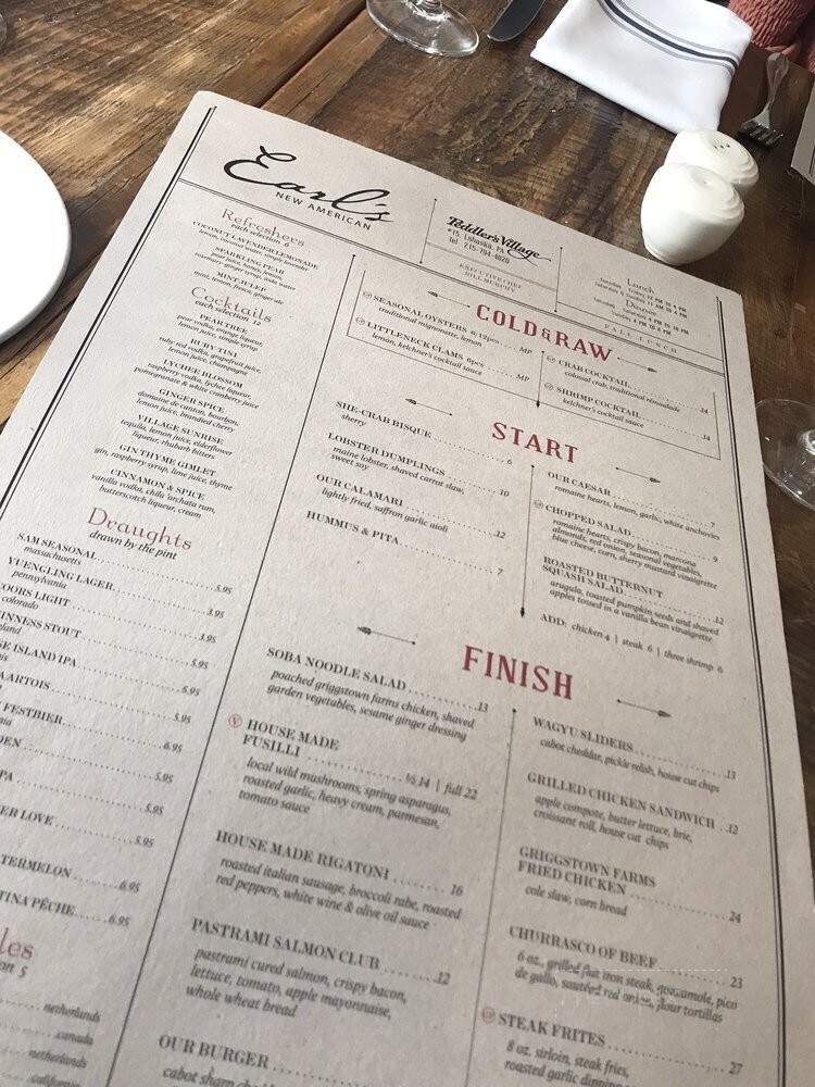 Earl's Restaurant - Lahaska, PA menu_pic