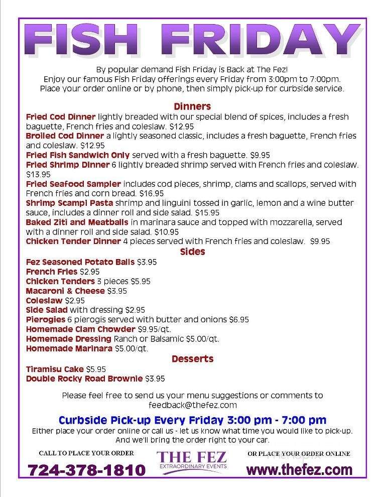 Fez - Aliquippa, PA menu_pic