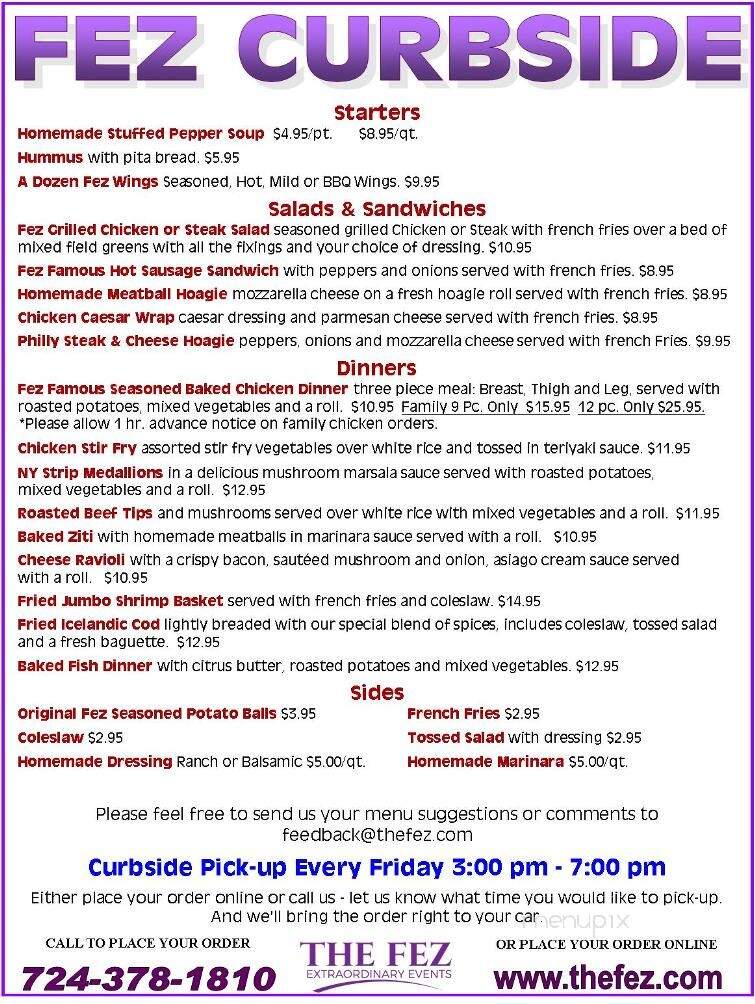 Fez - Aliquippa, PA menu_pic