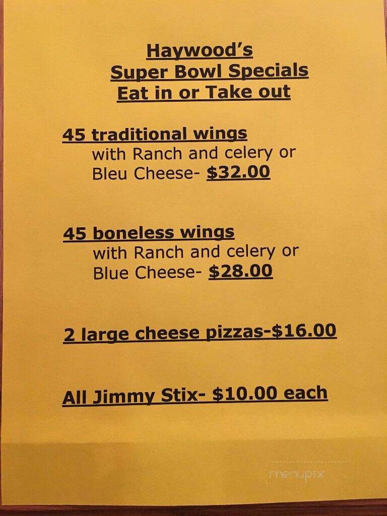 Haywood's Bar & Grill - Muncy, PA menu_pic