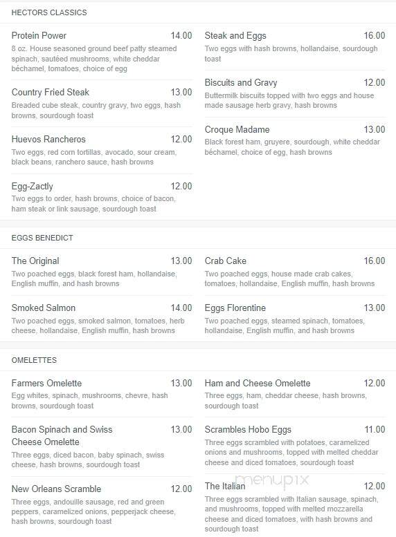 Hector's Restaurant - Erie, PA menu_pic