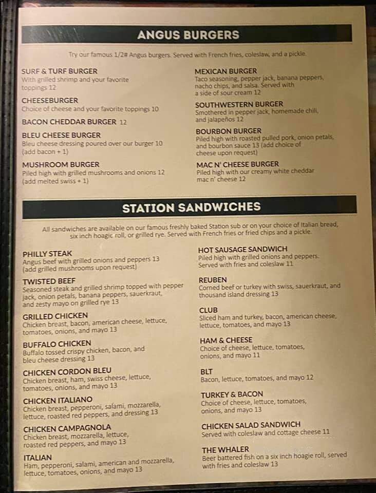 Hunter's Station - Tionesta, PA menu_pic