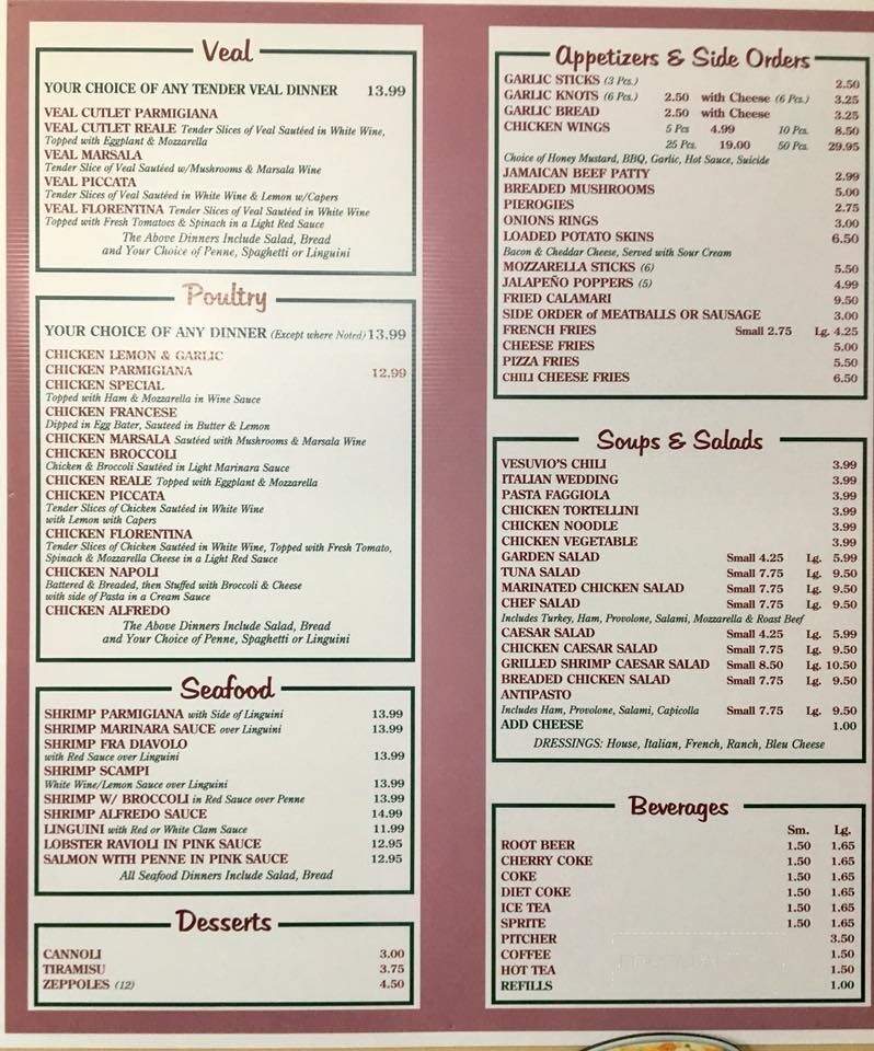 Vesuvio's Restaurant & Pizza - Allentown, PA