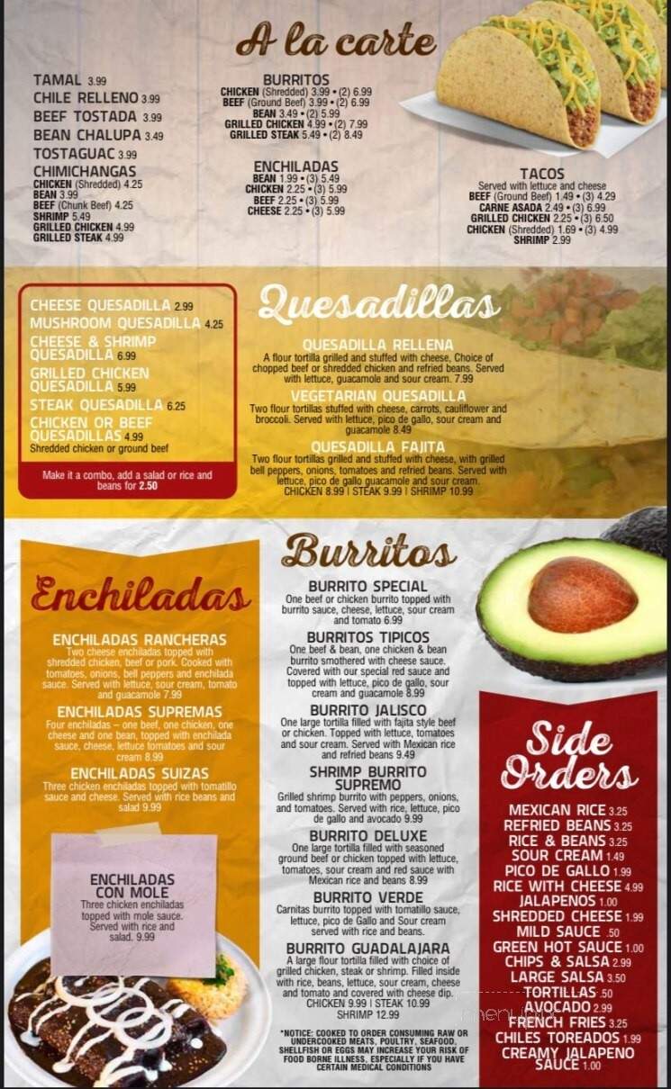 Guadalajara Mexican Grill - Pleasant View, TN menu_pic