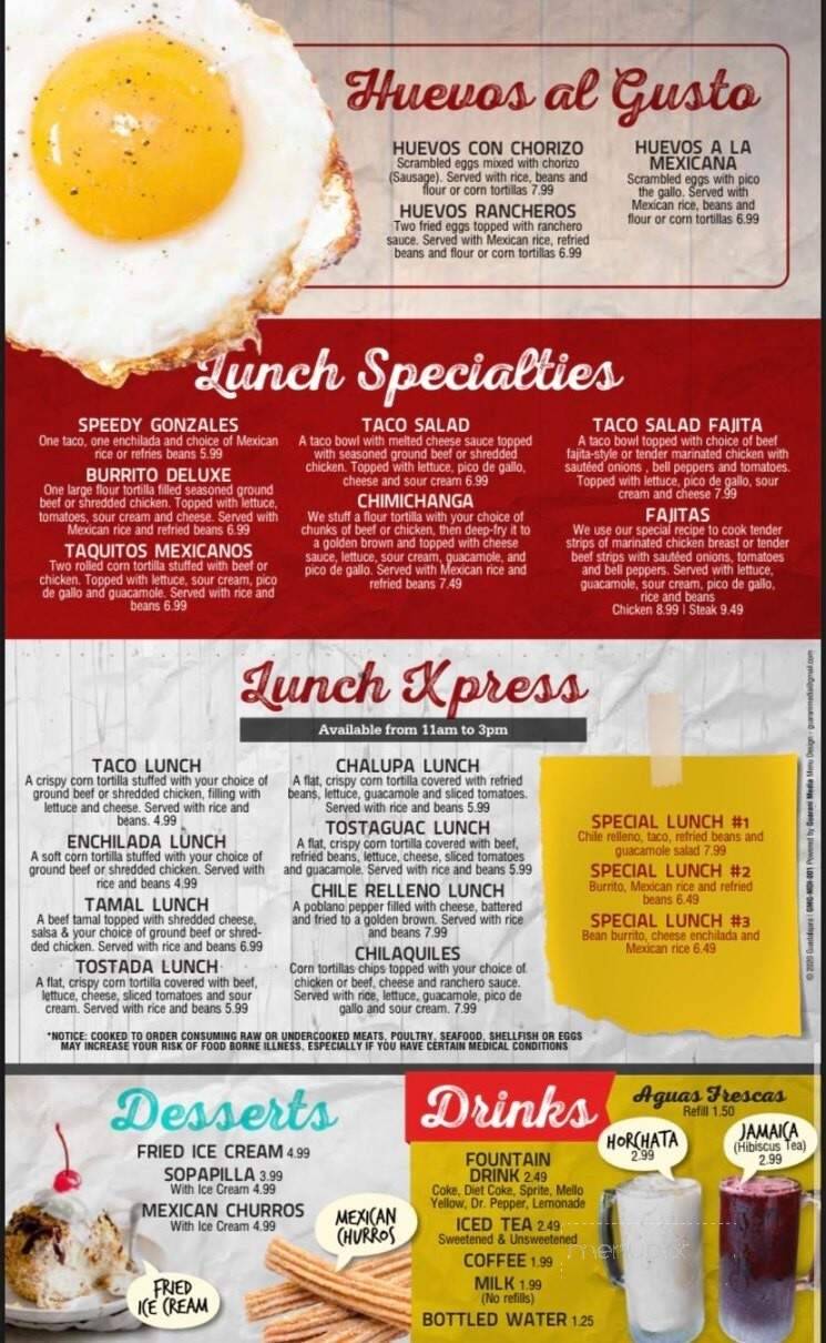 Guadalajara Mexican Grill - Pleasant View, TN menu_pic