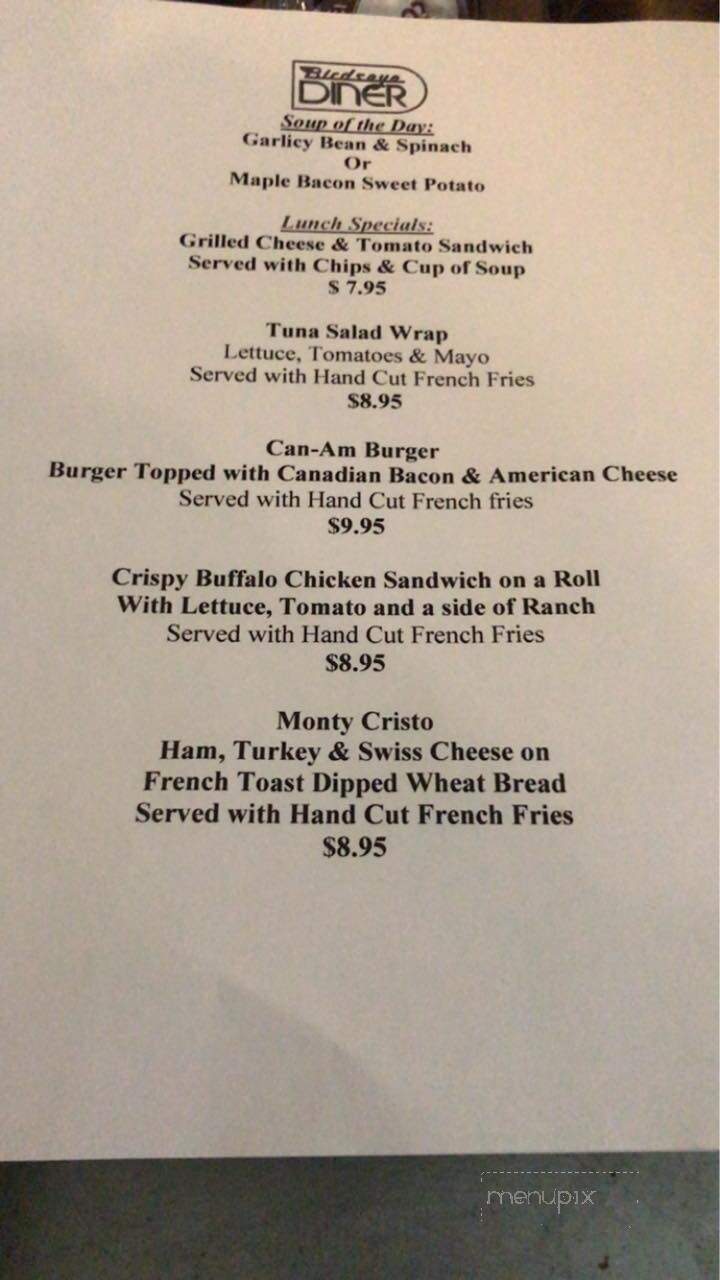 Birdseye Diner - Castleton, VT menu_pic