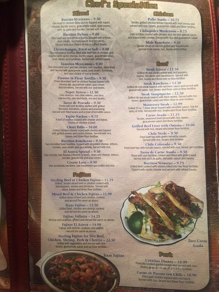 El Azteca Mexican Restaurant - Norfolk, VA menu_pic