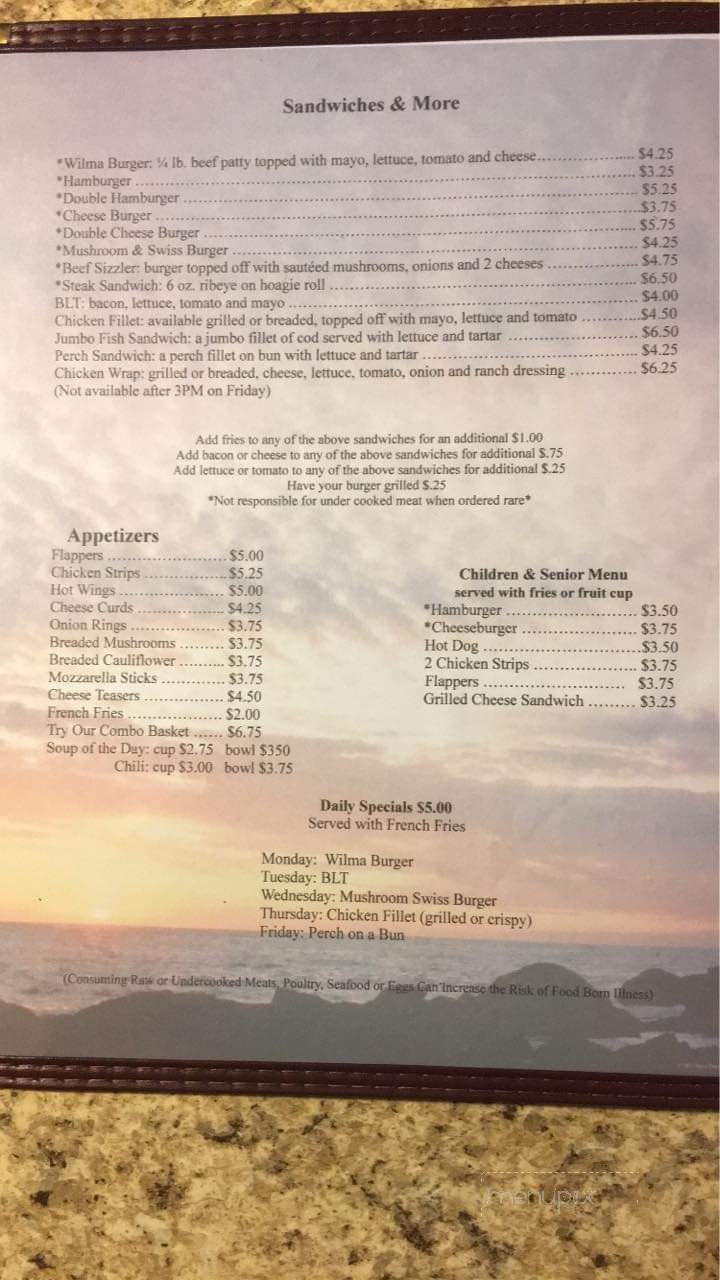 Marine House Tavern - Marinette, WI menu_pic