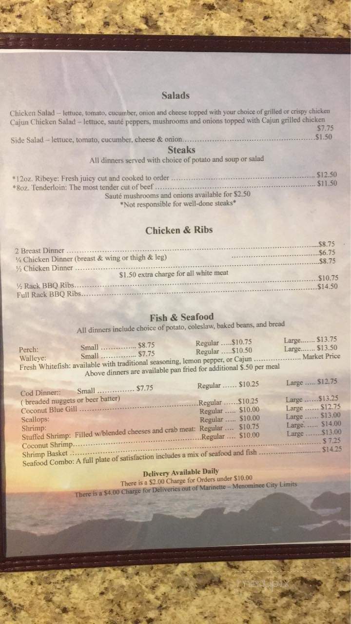 Marine House Tavern - Marinette, WI menu_pic