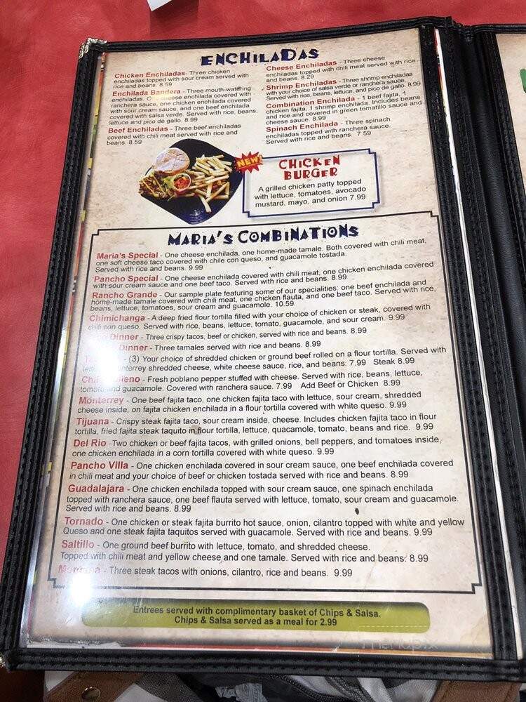 Maria's Mexican Restaurant - Rogers, AR menu_pic