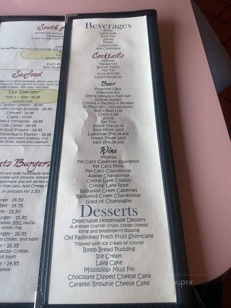 Fat Cats - Avila Beach, CA menu_pic