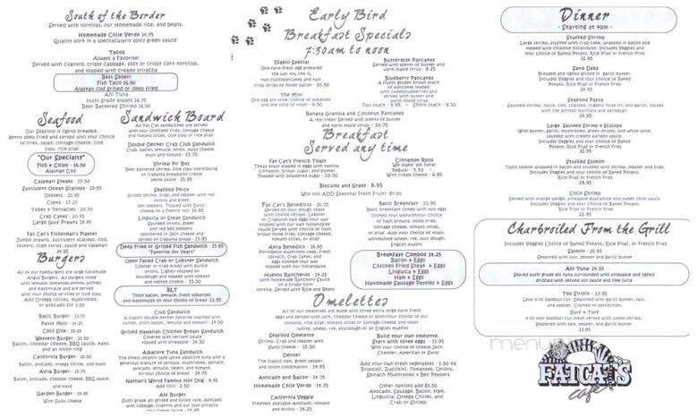 Fat Cats - Avila Beach, CA menu_pic
