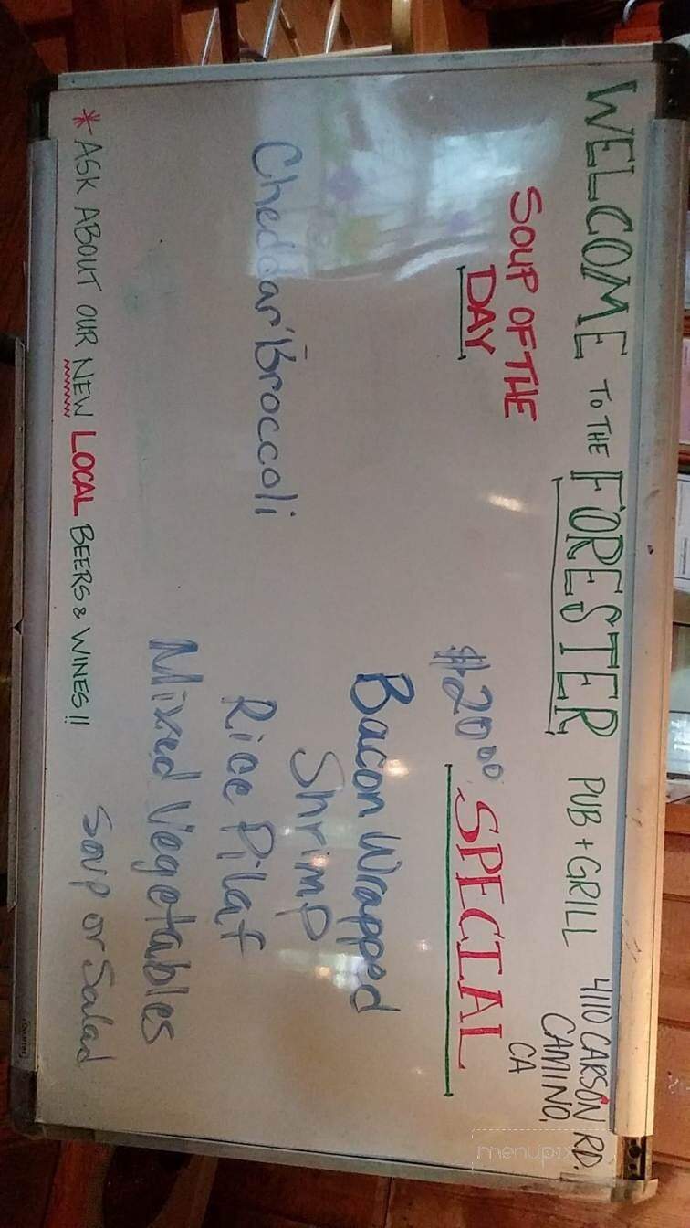 Forester - Camino, CA menu_pic