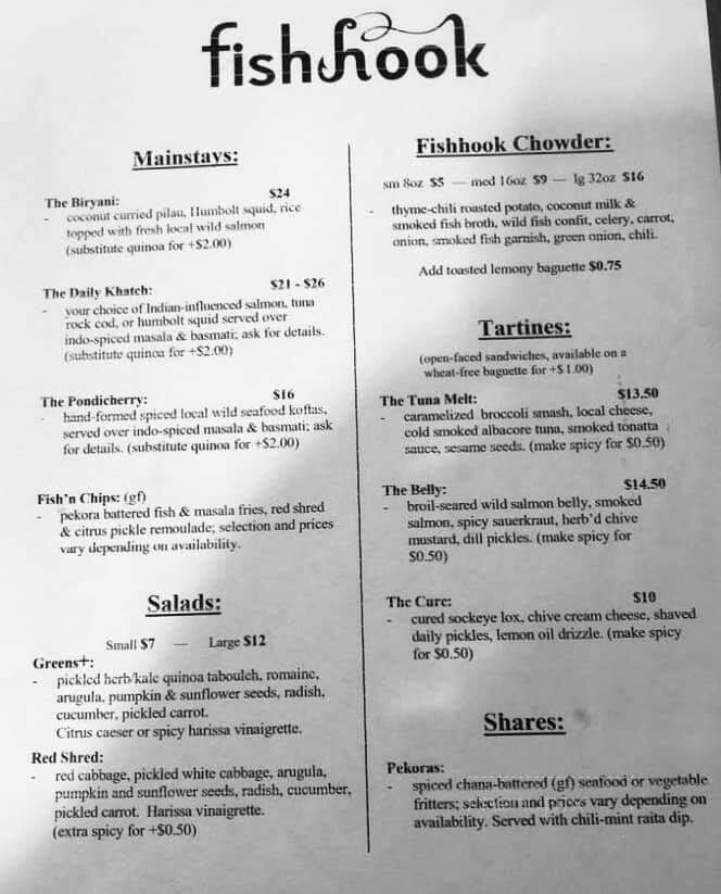 Fishhook - Victoria, BC menu_pic