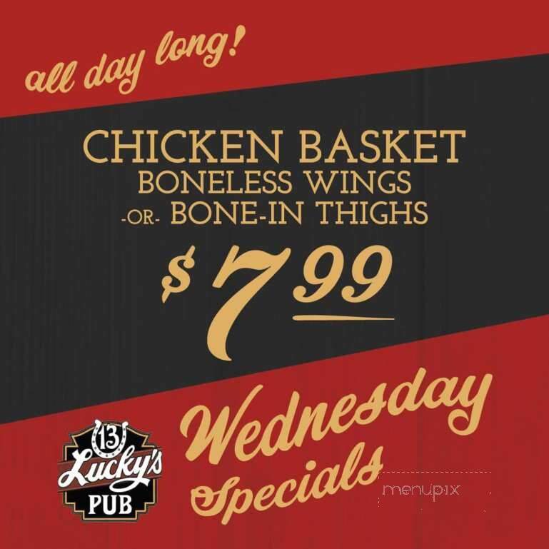 Lucky's 13 Pub - Roseville, MN menu_pic