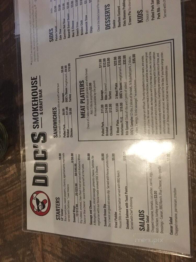 DOC's Smokehouse & Craft Bar - Dyer, IN
