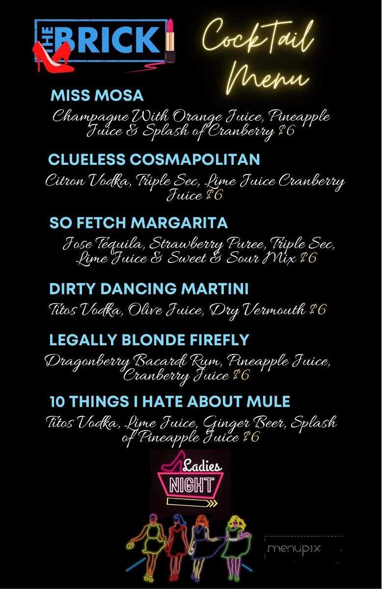The Brick - Macon, GA menu_pic