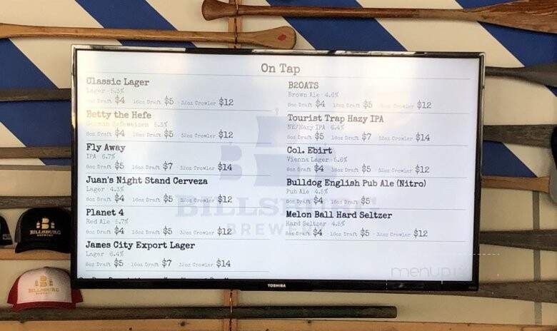 Billsburg Brewery - Williamsburg, VA menu_pic