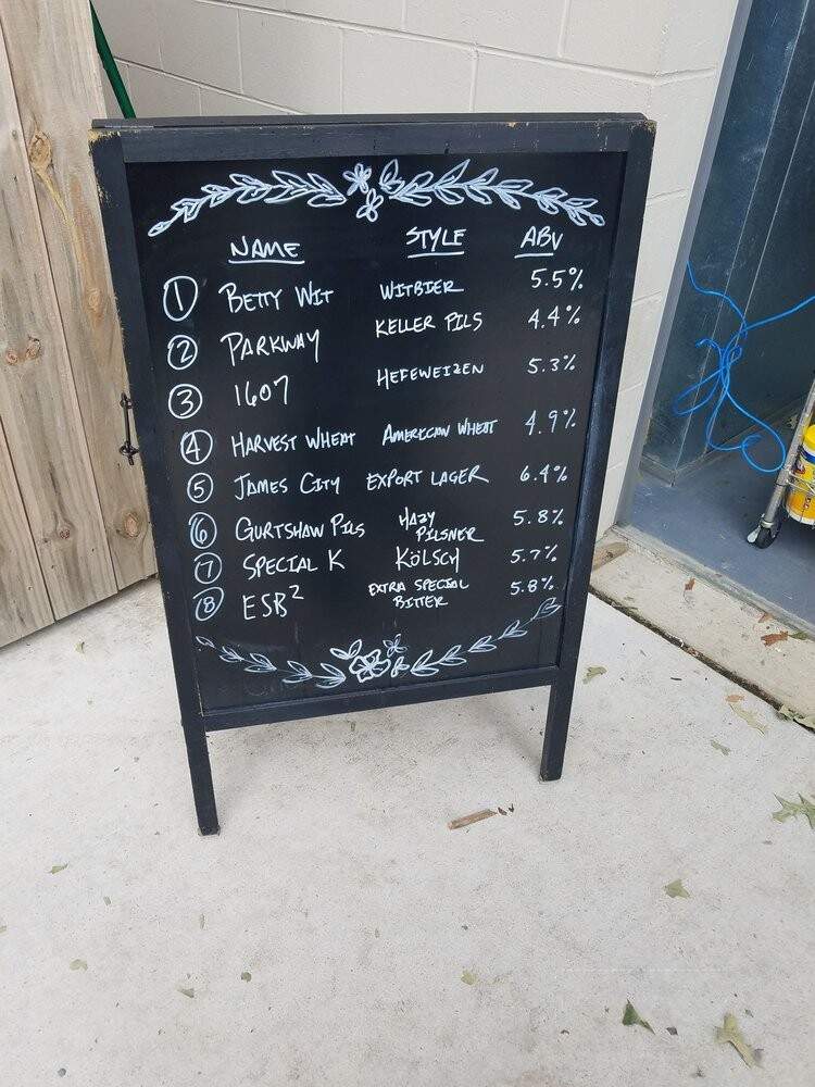 Billsburg Brewery - Williamsburg, VA menu_pic