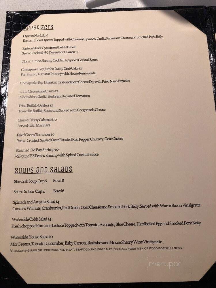 Waterside Seafood Company - Norfolk, VA menu_pic