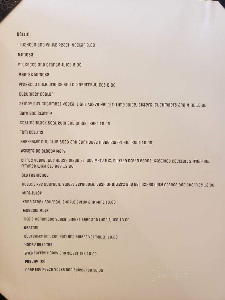 Waterside Seafood Company - Norfolk, VA menu_pic