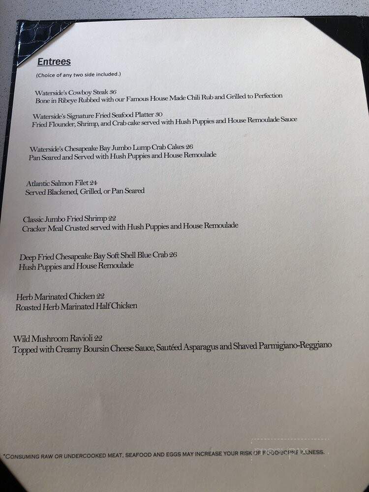 Waterside Seafood Company - Norfolk, VA menu_pic