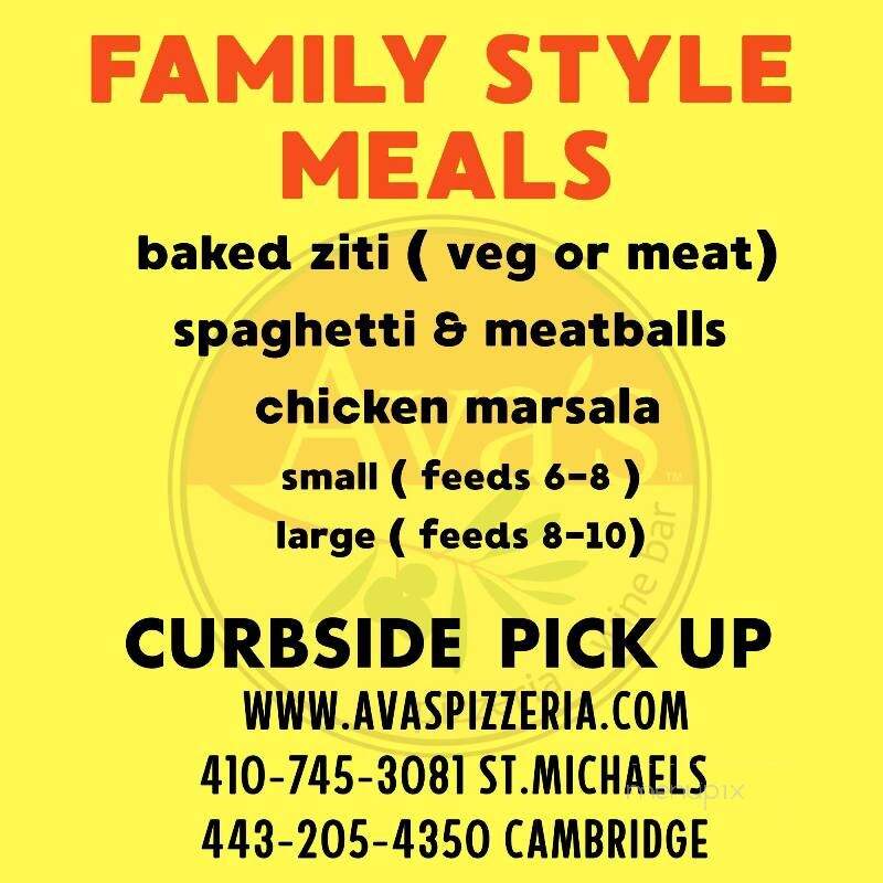 Ava's Pizzeria & Wine Bar - Cambridge, MD menu_pic