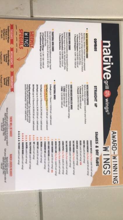 Native Grill & Wings - Quincy, IL menu_pic