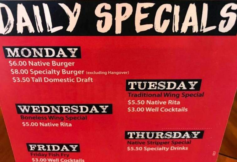 Native Grill & Wings - Quincy, IL menu_pic