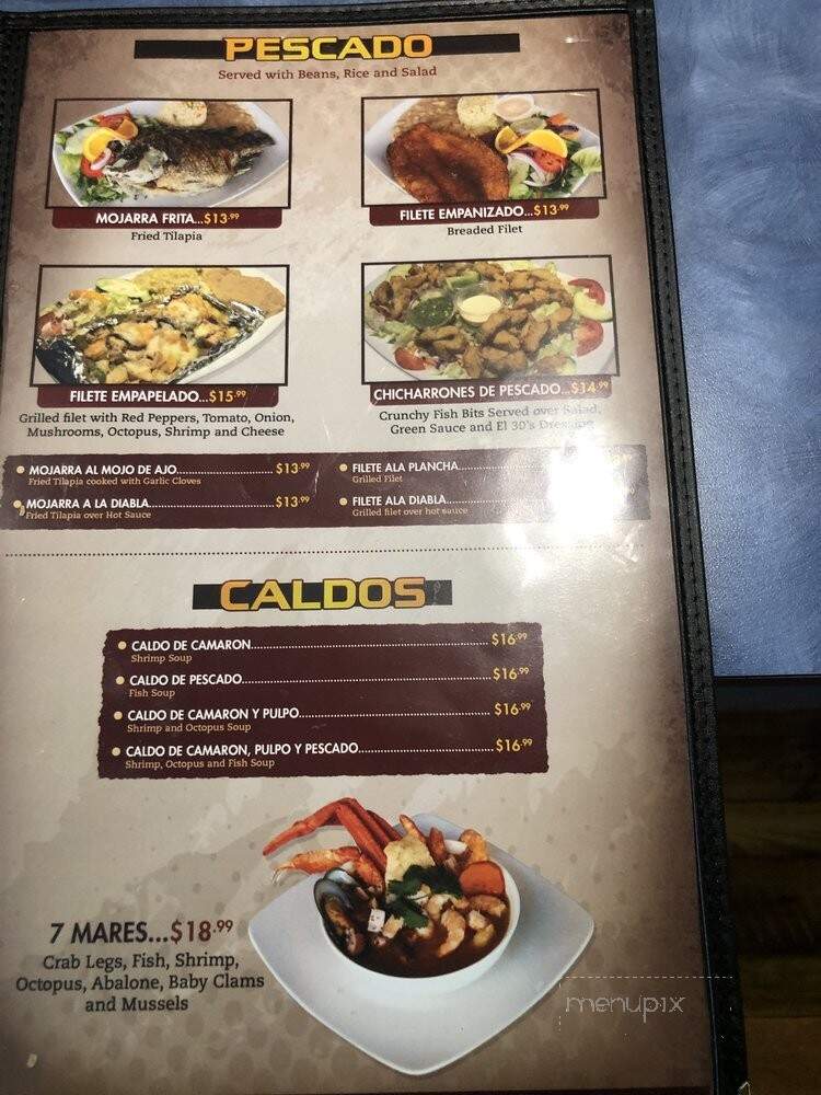 Mariscos El 30 - Porterville, CA menu_pic