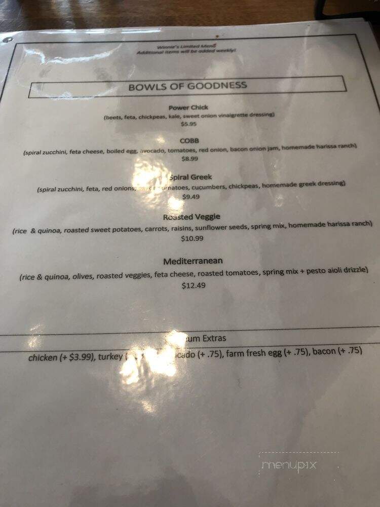 Winnie's - Bridgeport, WV menu_pic